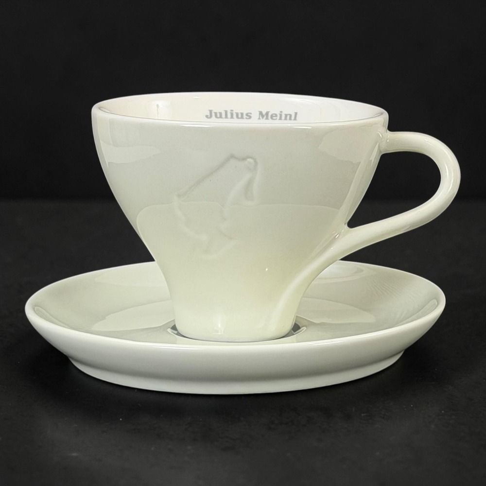 Julius Meinl Espresso Cup Saucer White Porcelain Demitasse Vienna Matteo Thun